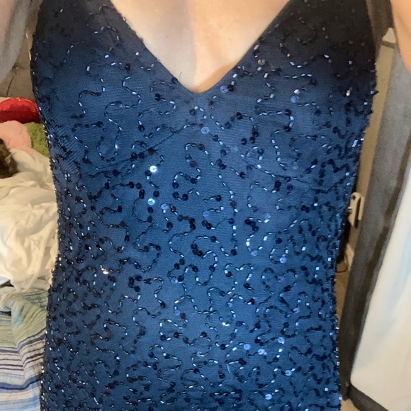 Navy Sequins Gown - Picture 4 of 4